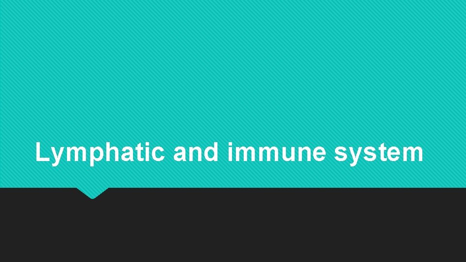 Lymphatic and immune system 