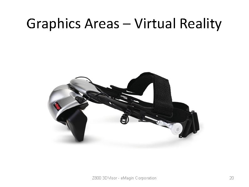 Graphics Areas – Virtual Reality Z 800 3 DVisor - e. Magin Corporation 20