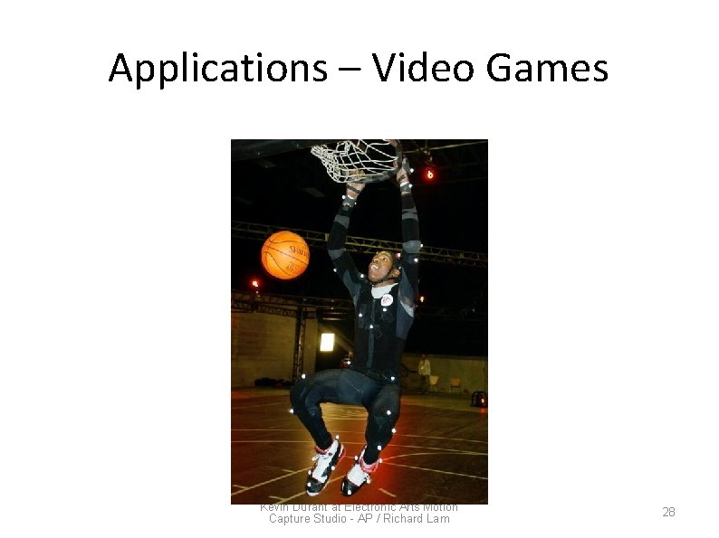 Applications – Video Games Kevin Durant at Electronic Arts Motion Capture Studio - AP
