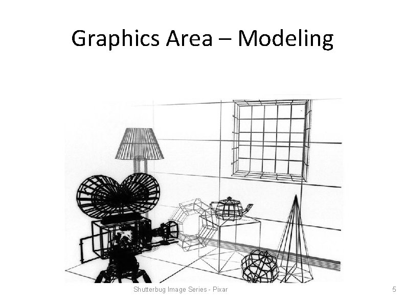 Graphics Area – Modeling Shutterbug Image Series - Pixar 5 