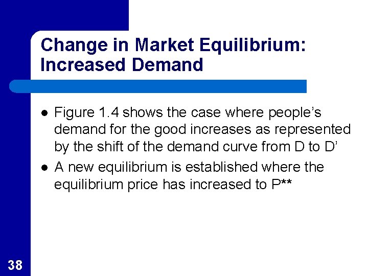 Change in Market Equilibrium: Increased Demand l l 38 Figure 1. 4 shows the