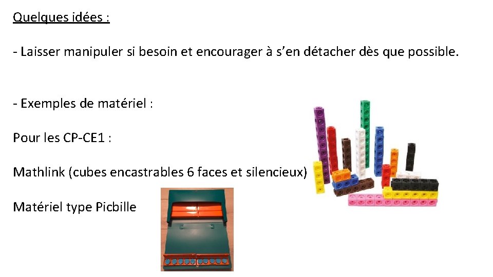 Quelques idées : - Laisser manipuler si besoin et encourager à s’en détacher dès