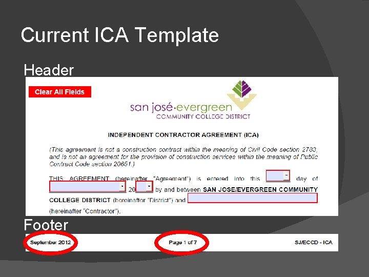 Current ICA Template Header Footer 