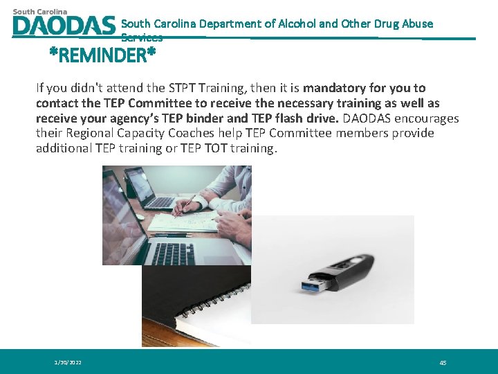 South Carolina Department of Alcohol and Other Drug Abuse Services *REMINDER* If you didn't South Carolina Department of Alcohol and Other Drug Abuse Services *REMINDER* If you didn't