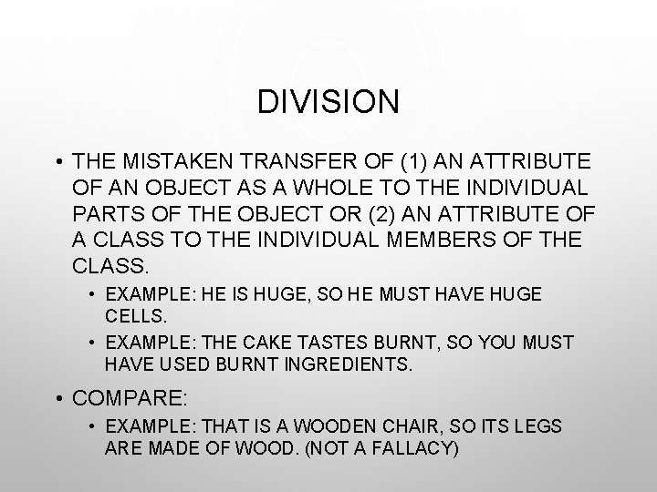 DIVISION • THE MISTAKEN TRANSFER OF (1) AN ATTRIBUTE OF AN OBJECT AS A
