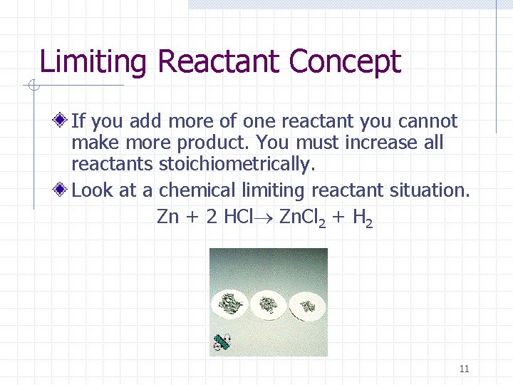 Limiting Reactant Concept If you add more of one reactant you cannot make more