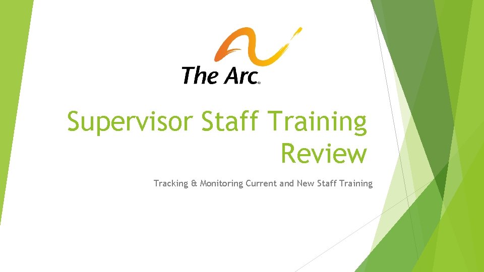 Supervisor Staff Training Review Tracking & Monitoring Current and New Staff Training 