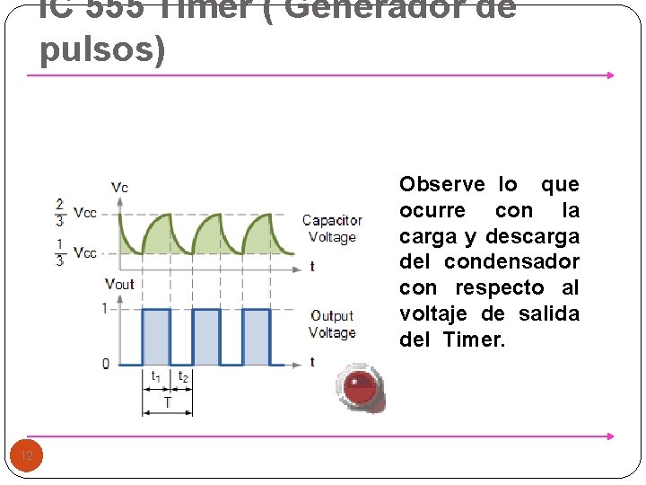 IC 555 Timer ( Generador de pulsos) Observe lo que ocurre con la carga