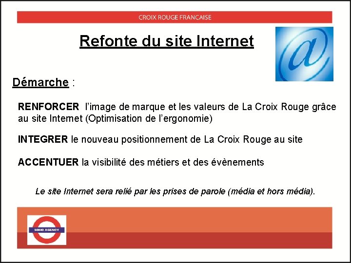 Refonte du site Internet Démarche : RENFORCER l’image de marque et les valeurs de