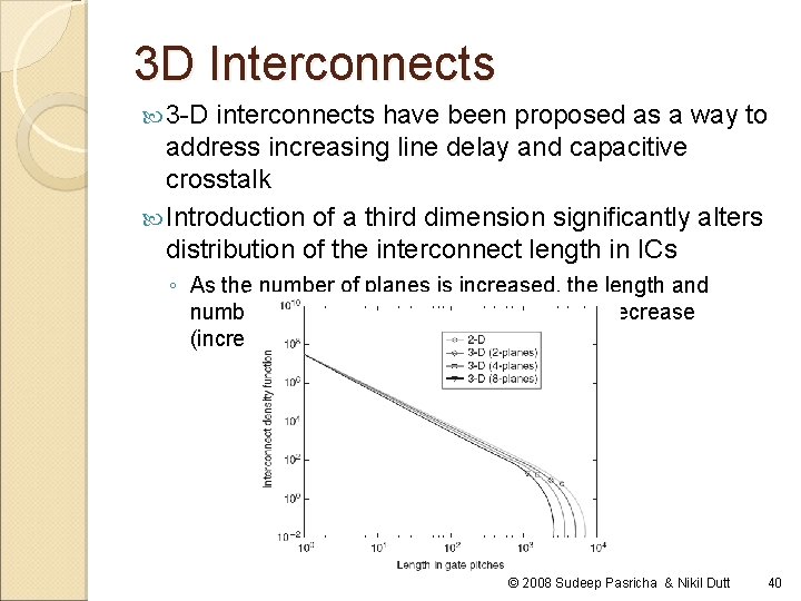 3 D Interconnects 3 -D interconnects have been proposed as a way to address