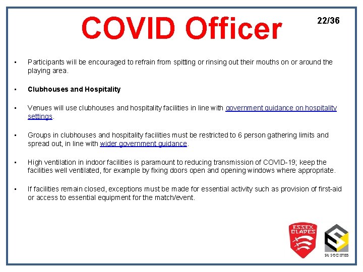 COVID Officer 22/36 • Participants will be encouraged to refrain from spitting or rinsing