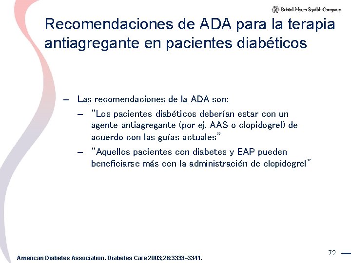 Recomendaciones de ADA para la terapia antiagregante en pacientes diabéticos – Las recomendaciones de