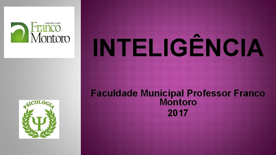INTELIGÊNCIA Faculdade Municipal Professor Franco Montoro 2017 