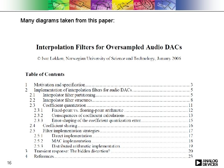 Many diagrams taken from this paper: 16 