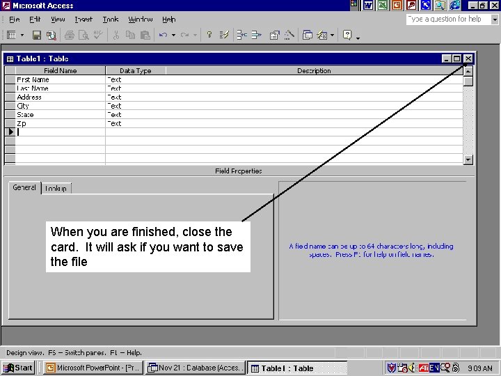 When you are finished, close the card. It will ask if you want to
