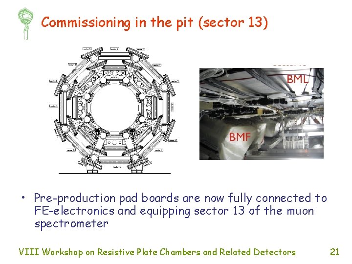 Commissioning in the pit (sector 13) • Pre-production pad boards are now fully connected