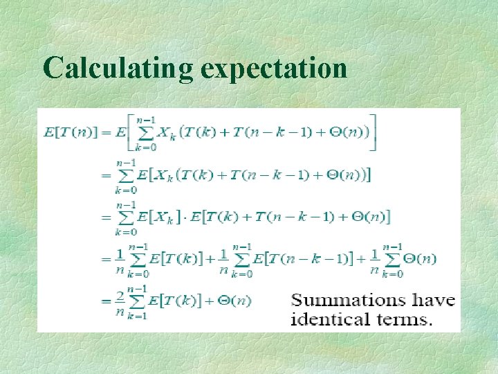 Calculating expectation 