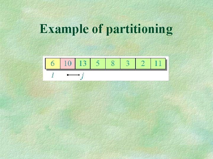 Example of partitioning 