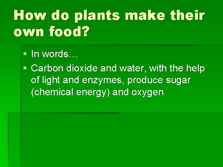 Cells and Energy Chapter 4 Key Concept Section