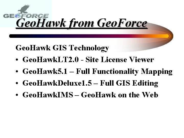Geo. Hawk from Geo. Force Geo. Hawk GIS Technology • Geo. Hawk. LT 2.
