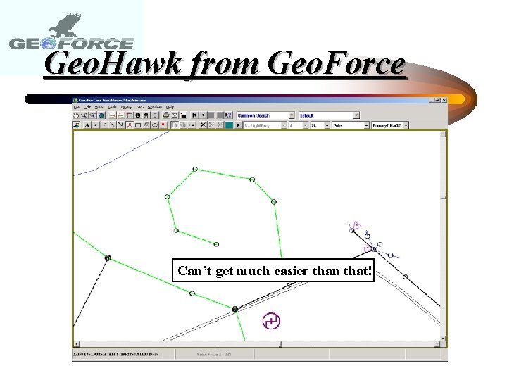 Geo. Hawk from Geo. Force Simple Point Simple Line Simple Text and Rotate it