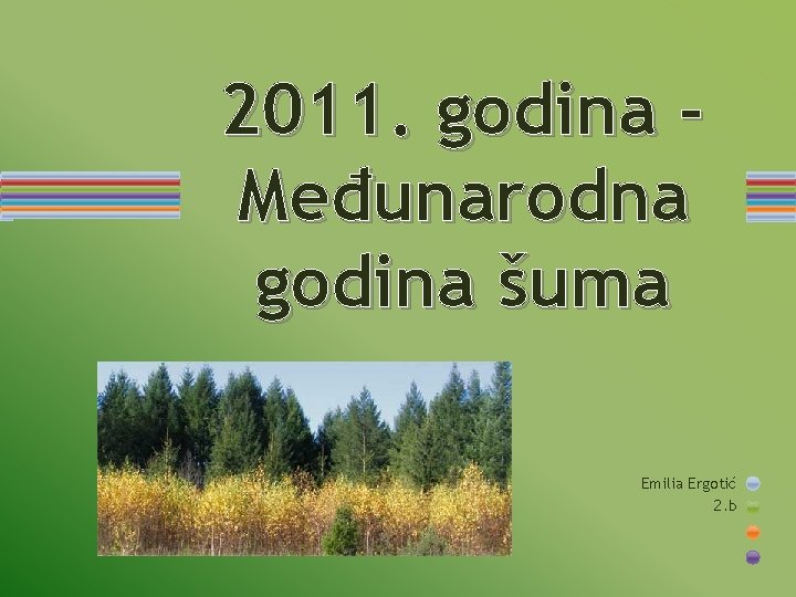 2011. godina Međunarodna godina šuma Emilia Ergotić 2. b 