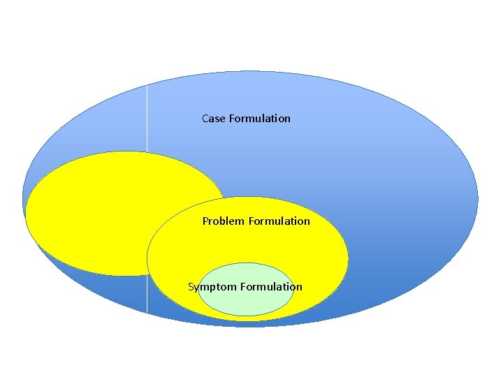 Case Formulation Problem Formulation Symptom Formulation 