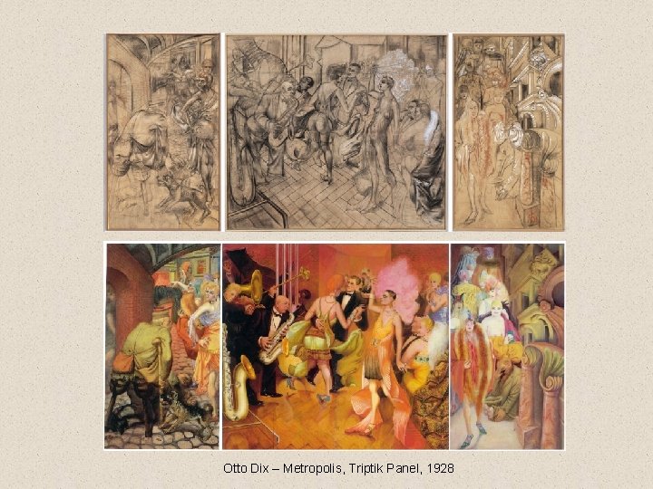 Otto Dix – Metropolis, Triptik Panel, 1928 