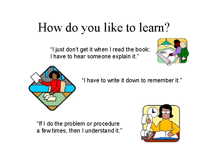 How do you like to learn? “I just don’t get it when I read