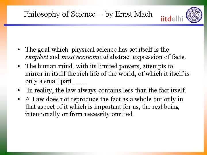 Philosophy of Science -- by Ernst Mach • The goal which physical science has