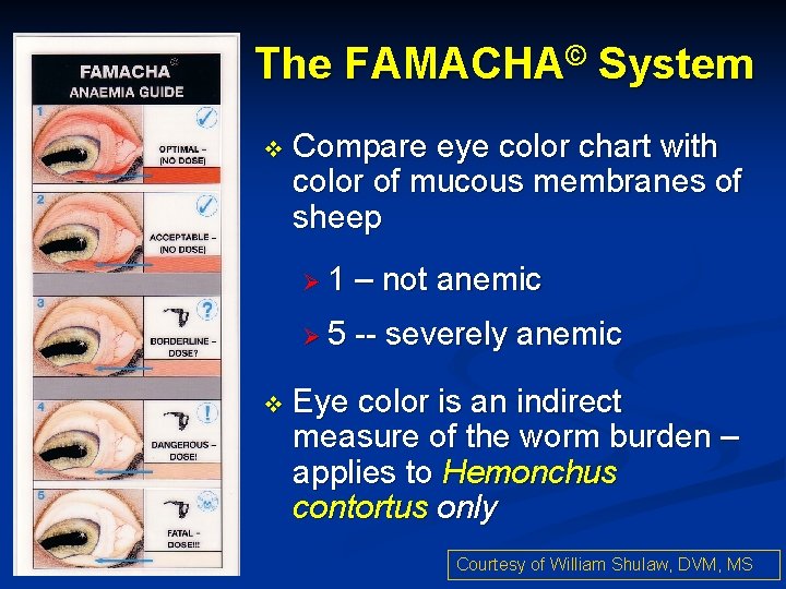 The FAMACHA© System v v Compare eye color chart with color of mucous membranes