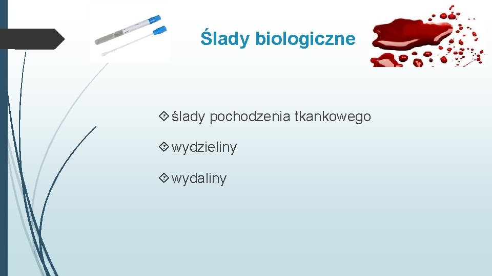 Ślady biologiczne ślady pochodzenia tkankowego wydzieliny wydaliny 