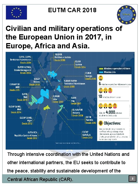 EUTM CAR 2018 Civilian and military operations of the European Union in 2017, in