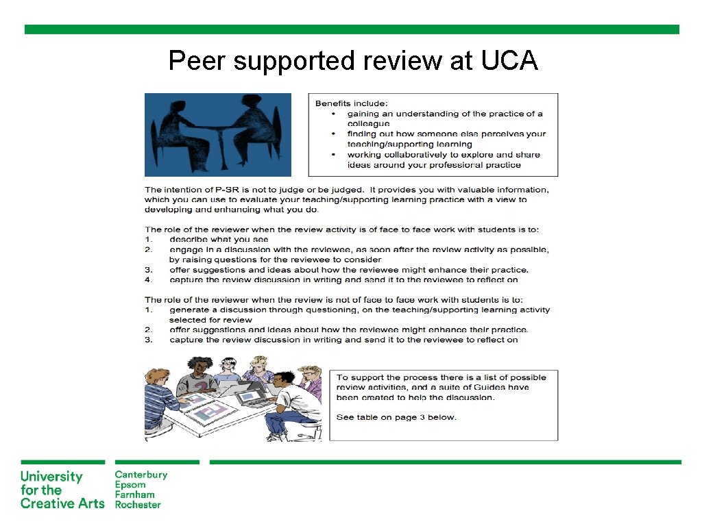 Peer supported review at UCA 