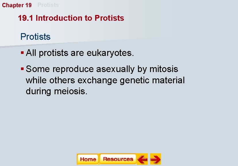Chapter 19 Protists 19. 1 Introduction to Protists § All protists are eukaryotes. § Chapter 19 Protists 19. 1 Introduction to Protists § All protists are eukaryotes. §