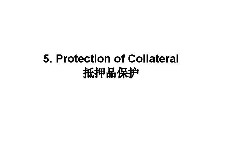 5. Protection of Collateral 抵押品保护 