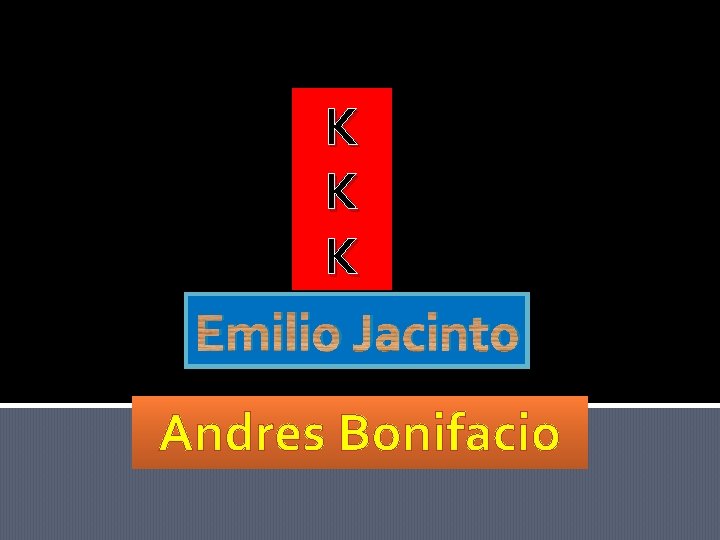 K K K Emilio Jacinto Andres Bonifacio 