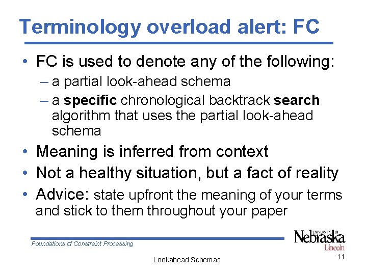 Terminology overload alert: FC • FC is used to denote any of the following: