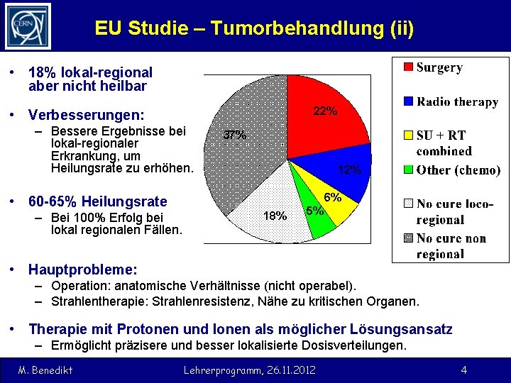 EU Studie – Tumorbehandlung (ii) • 18% lokal-regional aber nicht heilbar 22% • Verbesserungen: