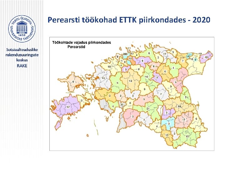Perearsti töökohad ETTK piirkondades - 2020 