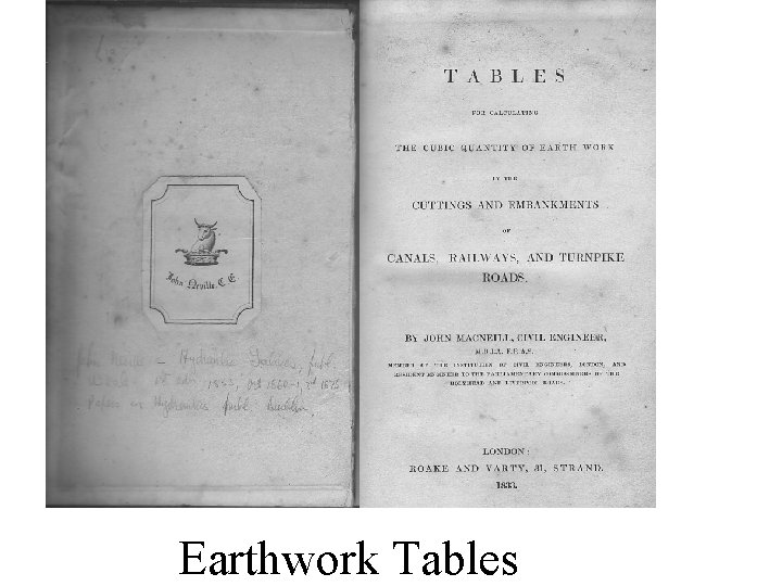 Earthwork Tables 