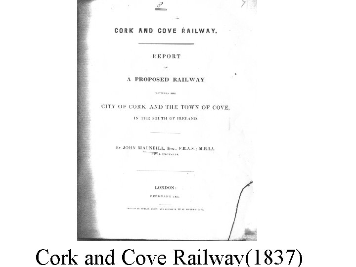 Cork and Cove Railway(1837) 