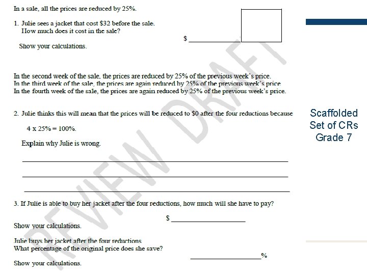 Professional Development to Practice Scaffolded Set of CRs Grade 7 Professional Development to Practice Scaffolded Set of CRs Grade 7