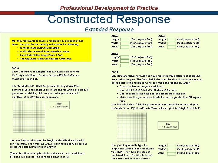 Professional Development to Practice Constructed Response Extended Response Ms. Mc. Crary wants to make Professional Development to Practice Constructed Response Extended Response Ms. Mc. Crary wants to make