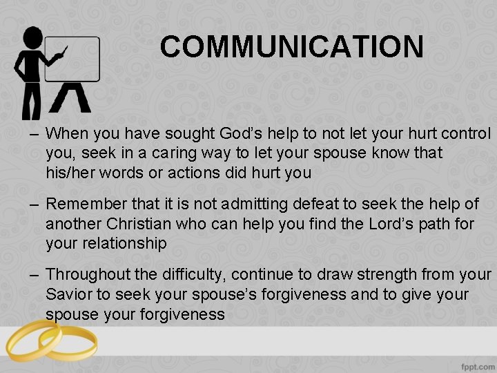 COMMUNICATION – When you have sought God’s help to not let your hurt control