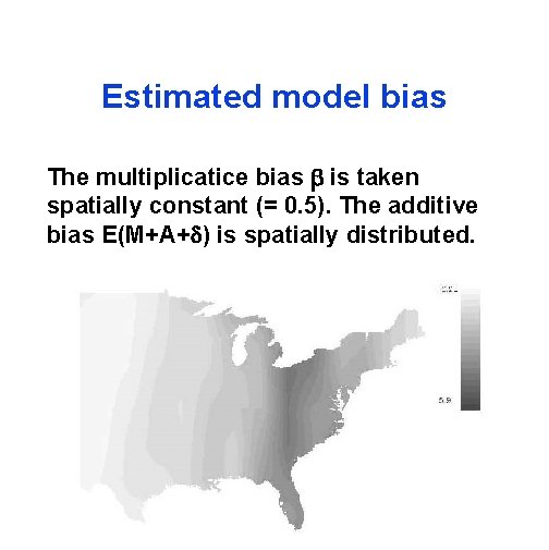 Estimated model bias The multiplicatice bias is taken spatially constant (= 0. 5). The