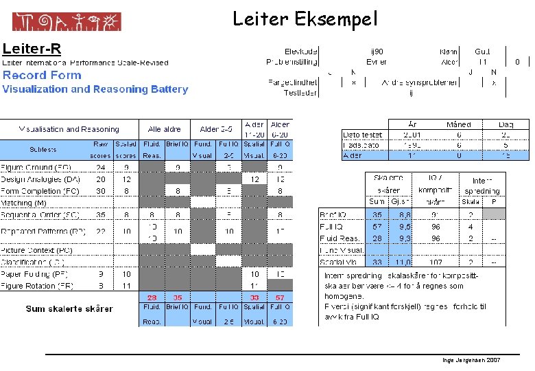 Leiter Eksempel Inge Jørgensen 2007 