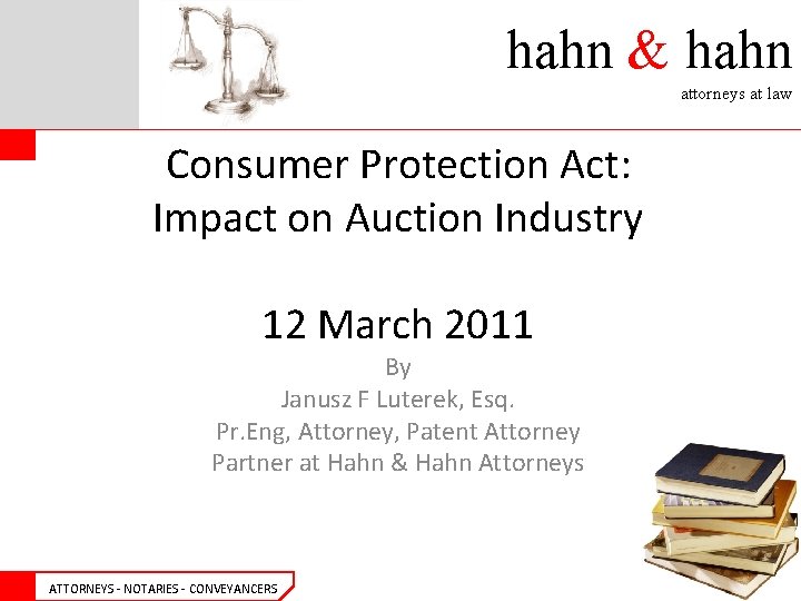 hahn & hahn attorneys at law Consumer Protection Act: Impact on Auction Industry 12