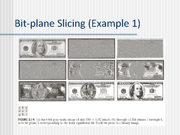 Bit-plane Slicing (Example 1) 