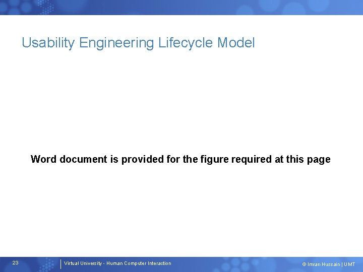 Usability Engineering Lifecycle Model Word document is provided for the figure required at this